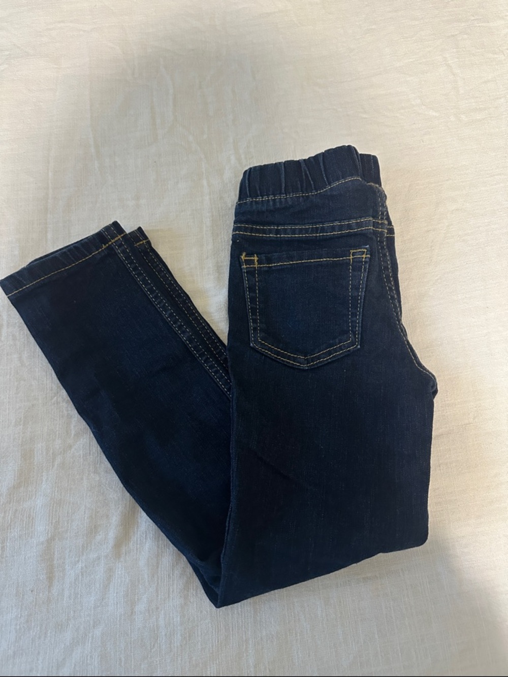 Dark Blue Elastic Waist Kids Toddler Jeans